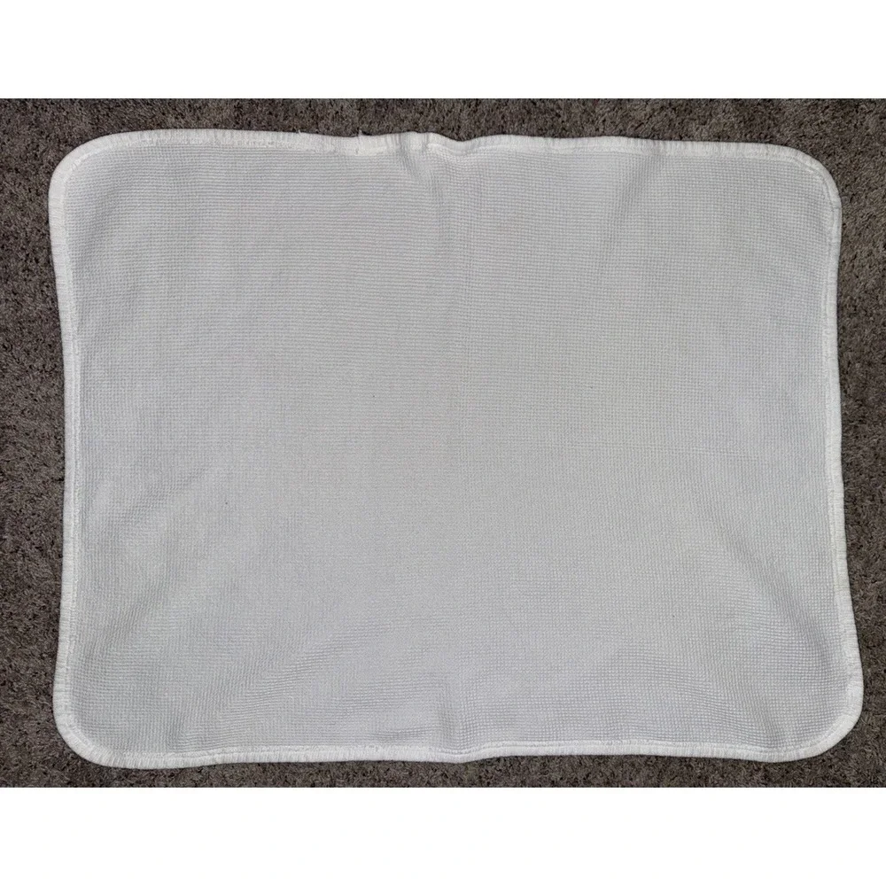 Vtg Baby Morgan Blanket Waffle Weave‎ Knit Thermal White authentic tag